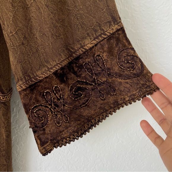 Parsley Sage Top S Boho Peasant Velvet Burnout Whimsy Grunge Fairy Renaissance - Picture 9 of 16